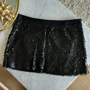 Zara TRF Black Sequin Mini Skirt